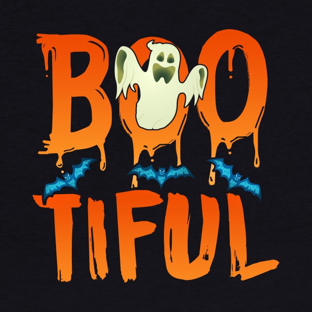 Cute Boo-tiful Ghost Bootiful Funny Beautiful Pun by theperfectpresents